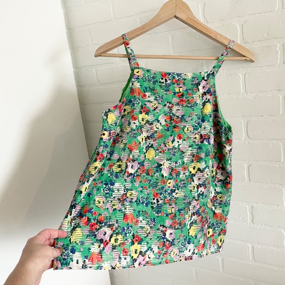 Anthropologie x Maeve Quinn Textured Cami Floral print Kwlly green Boho 8 - Picture 4 of 13